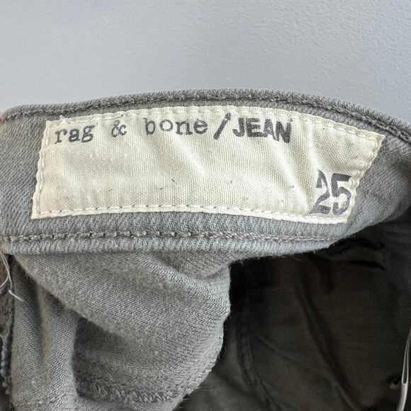 Rag & Bone The Skinny Distressed Sage Jeans Gray Cotton Blend Size 25 FLAW - Picture 8 of 10